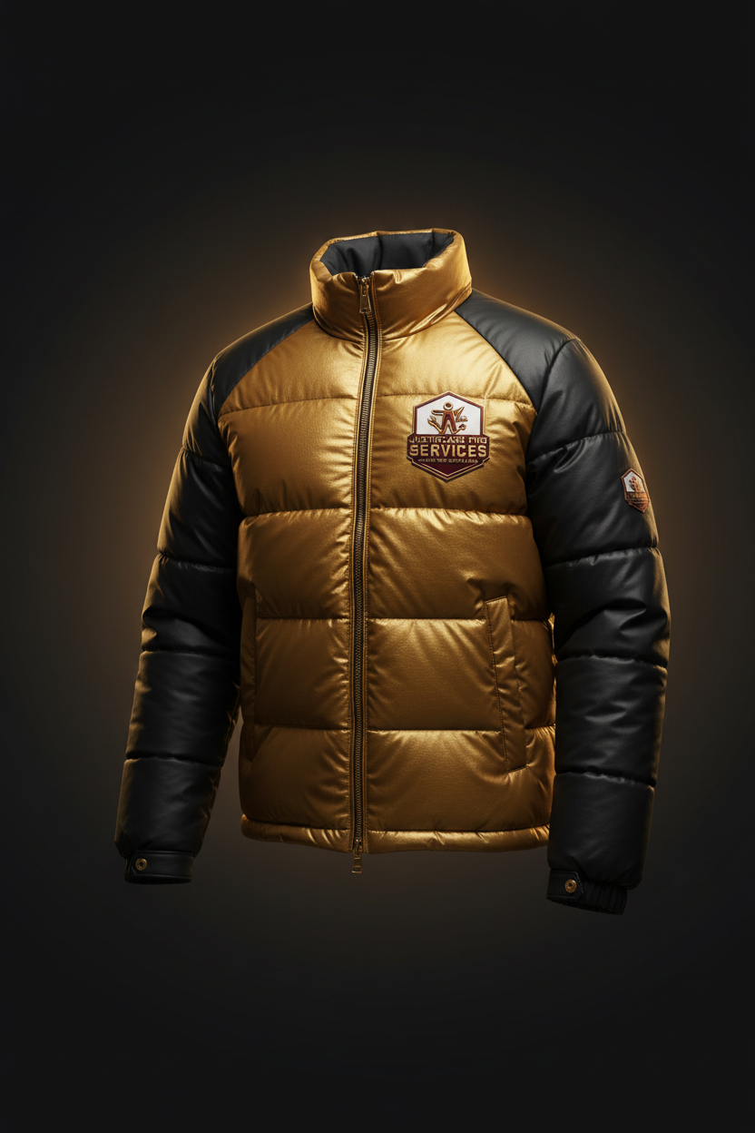 Gold and Black Puffer Jacket
