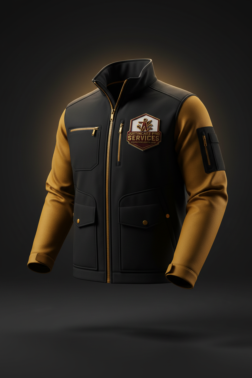 Black and Gold Softshell Jacket