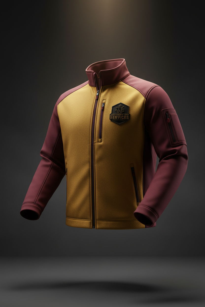 Gold and Maroon Softshell Jacket