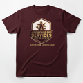 JustInCase Pro Services Maroon T-Shirt Front