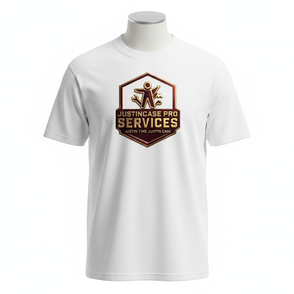JustInCase Pro Services White T-Shirt