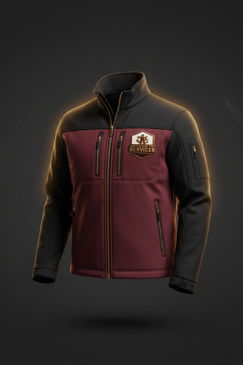 Maroon and Black Softshell Jacket