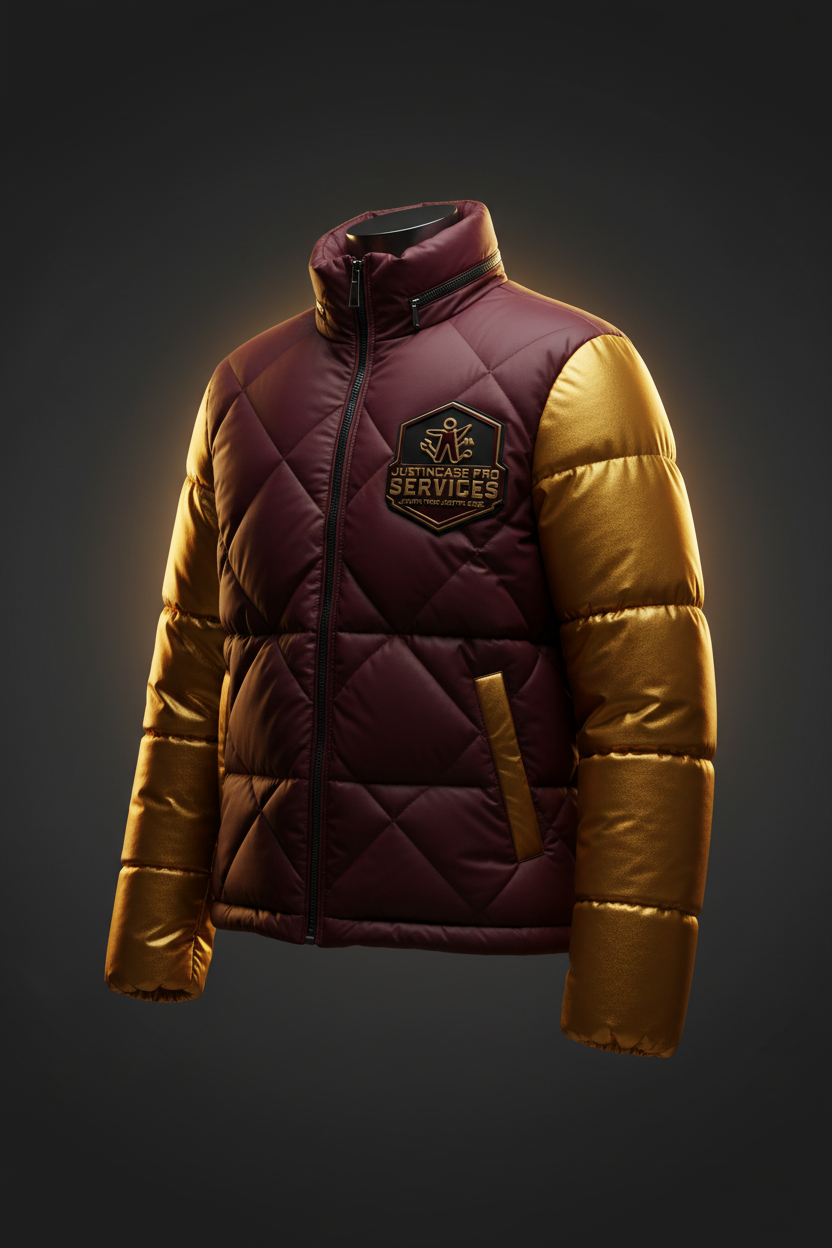Maroon and Gold Puffer Jacket