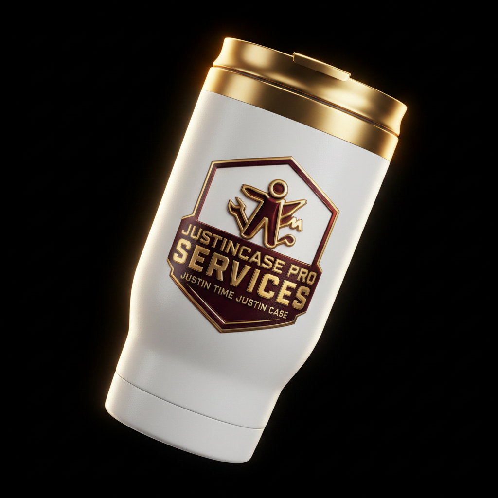 White Gold Accent Travel Mug